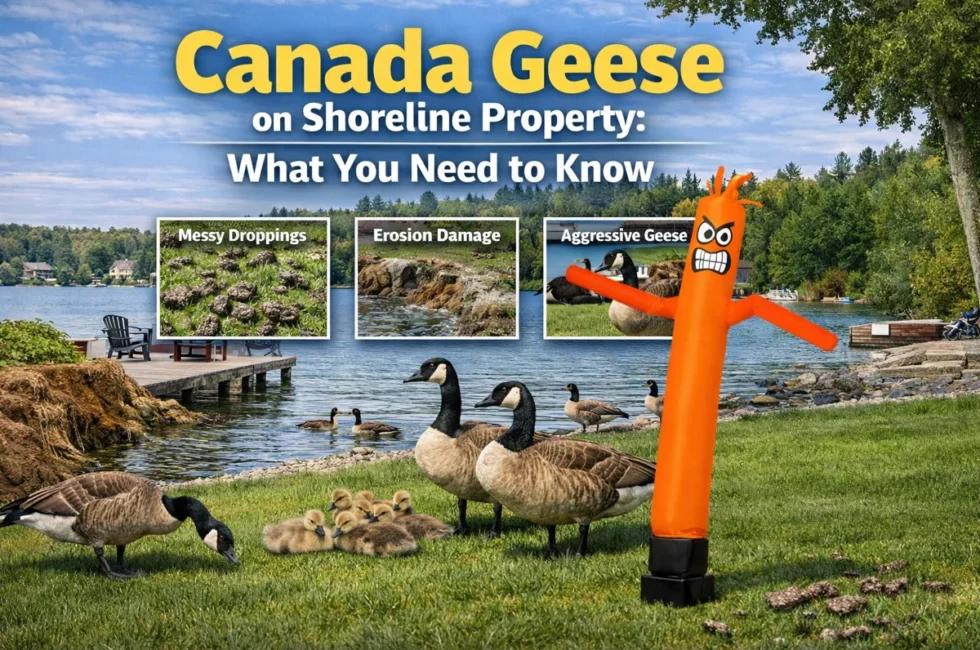 Canada Geese on Shoreline Property